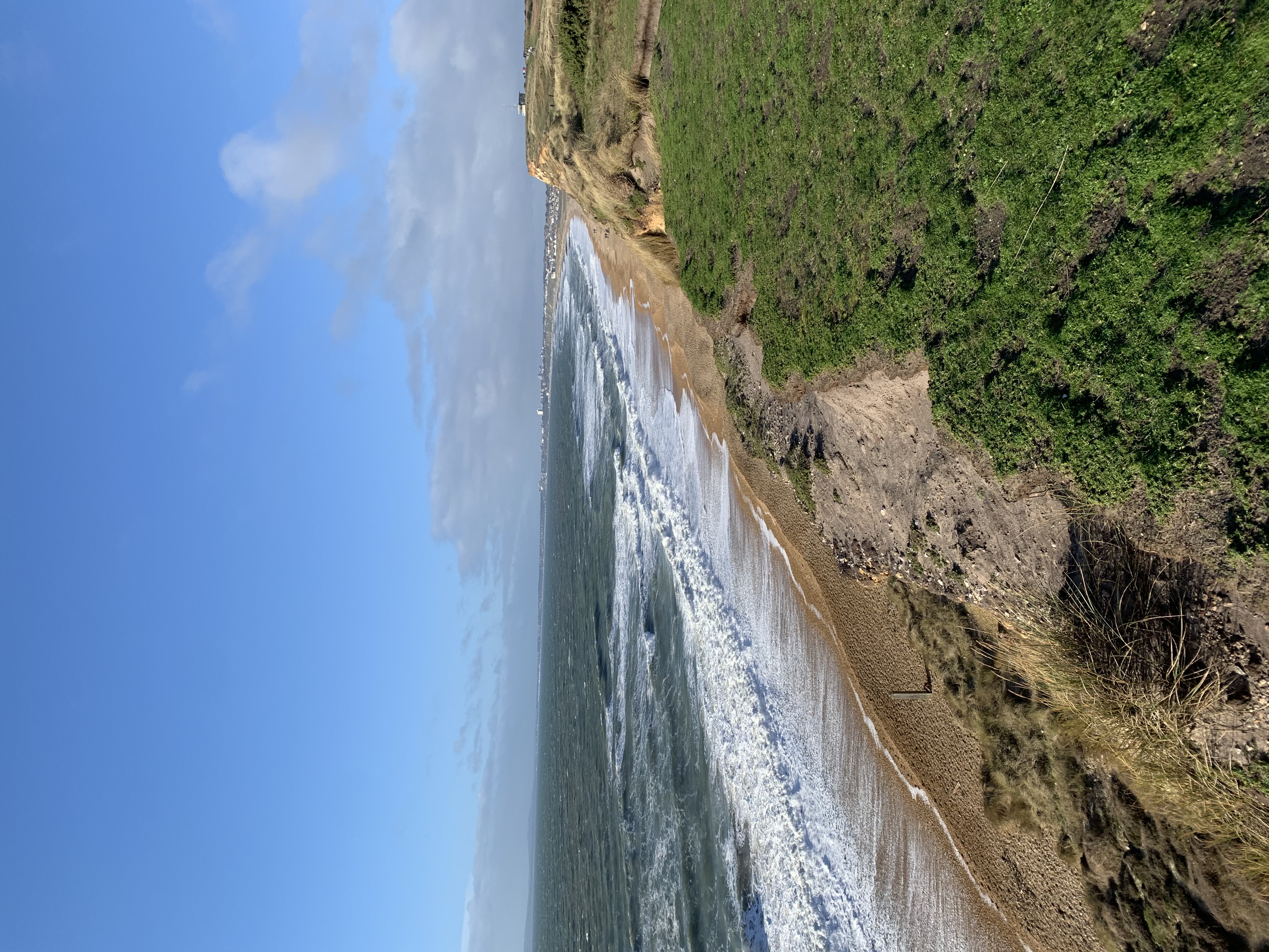 View along the coastline from the clifftops at Hengistbury Head